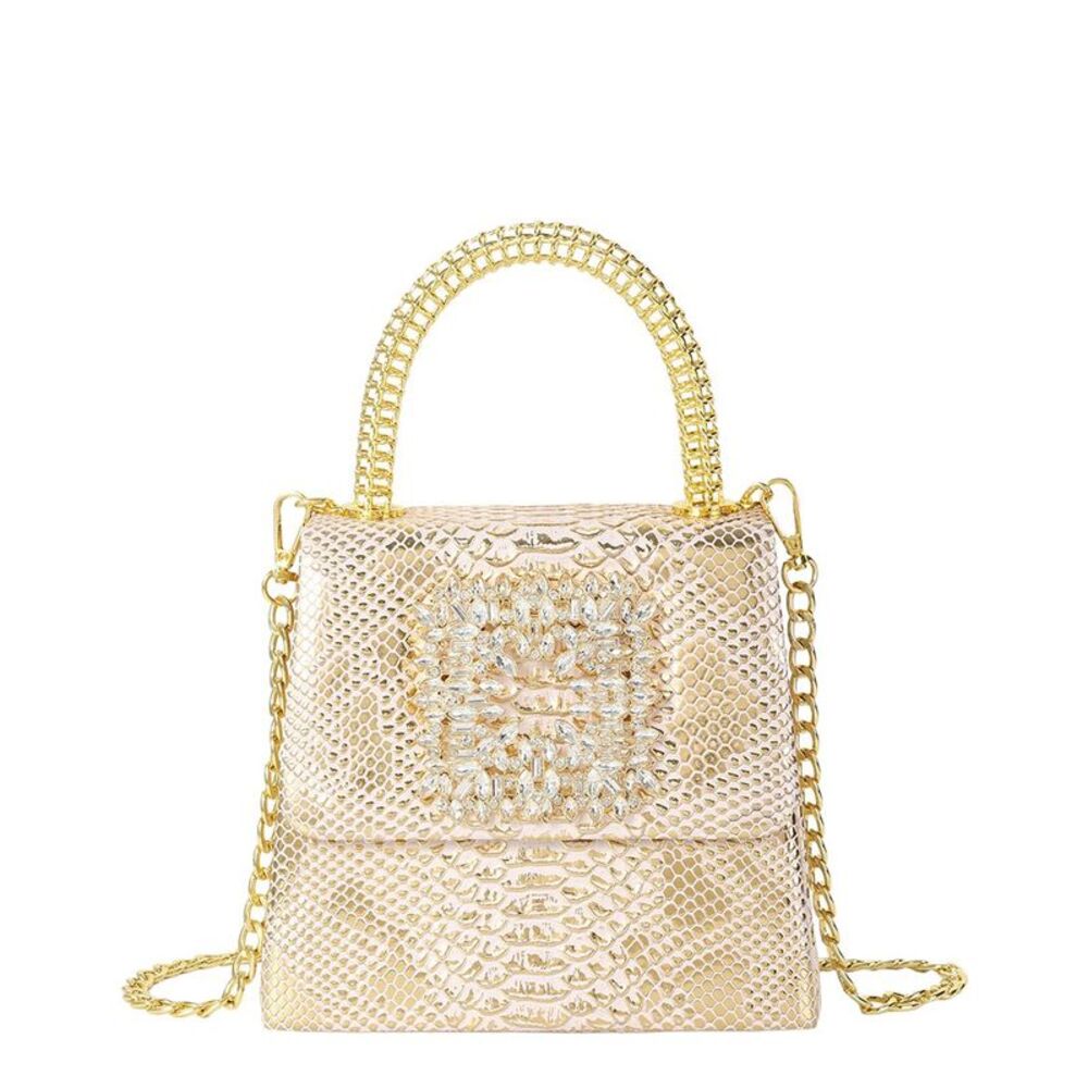 Tiffany & Fred Paris Embossed Mini Leather Satchel, Champagne